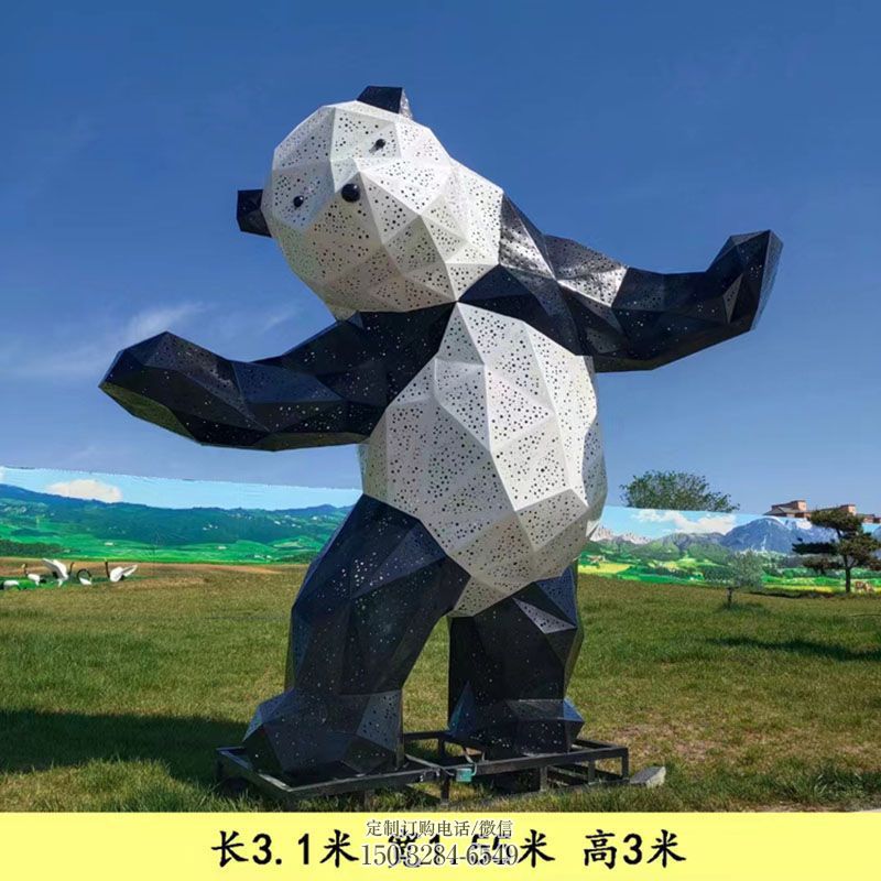创意切面熊猫雕塑供应商