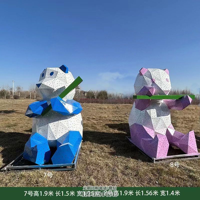 景观切面熊猫雕塑造型制造商