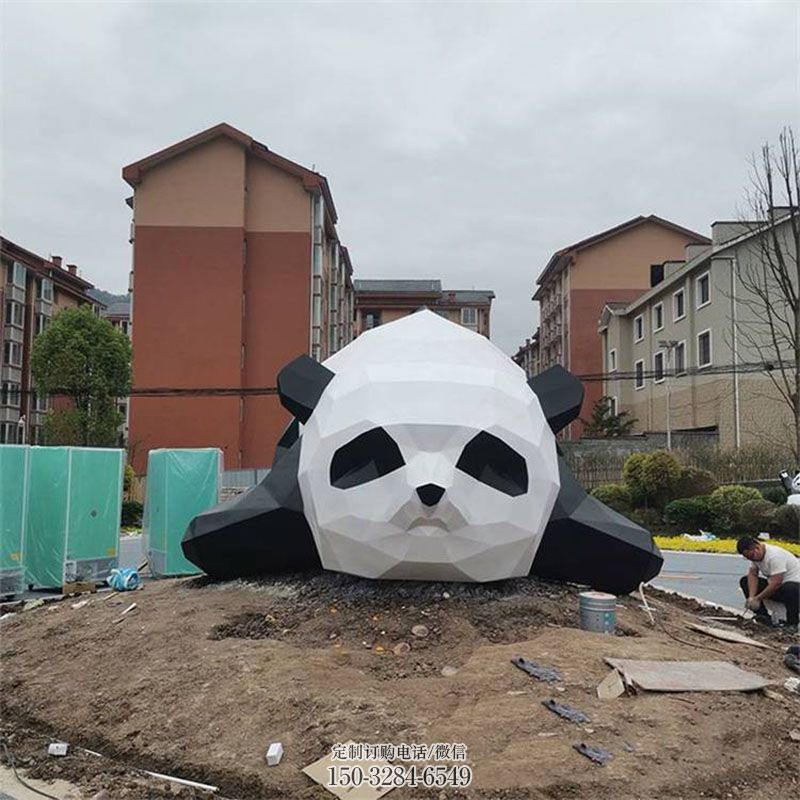 小切面熊猫雕塑厂家